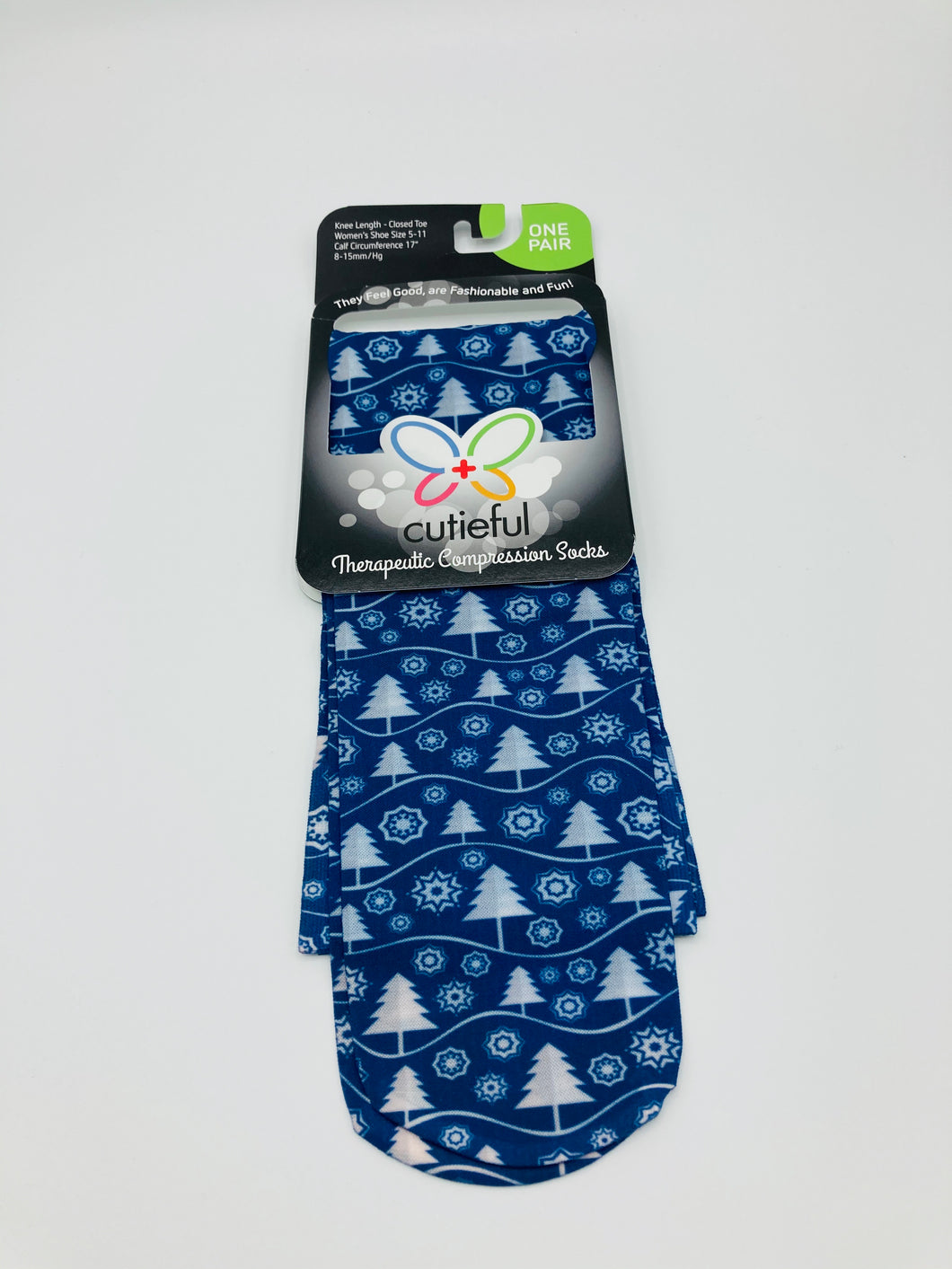 8-15 mmHg Sheer Compression Socks -  Winter Wonderland