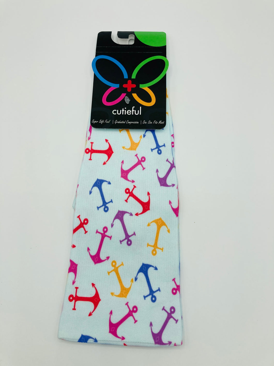 10-18 mmHg Printed Compression Socks -  Anchors