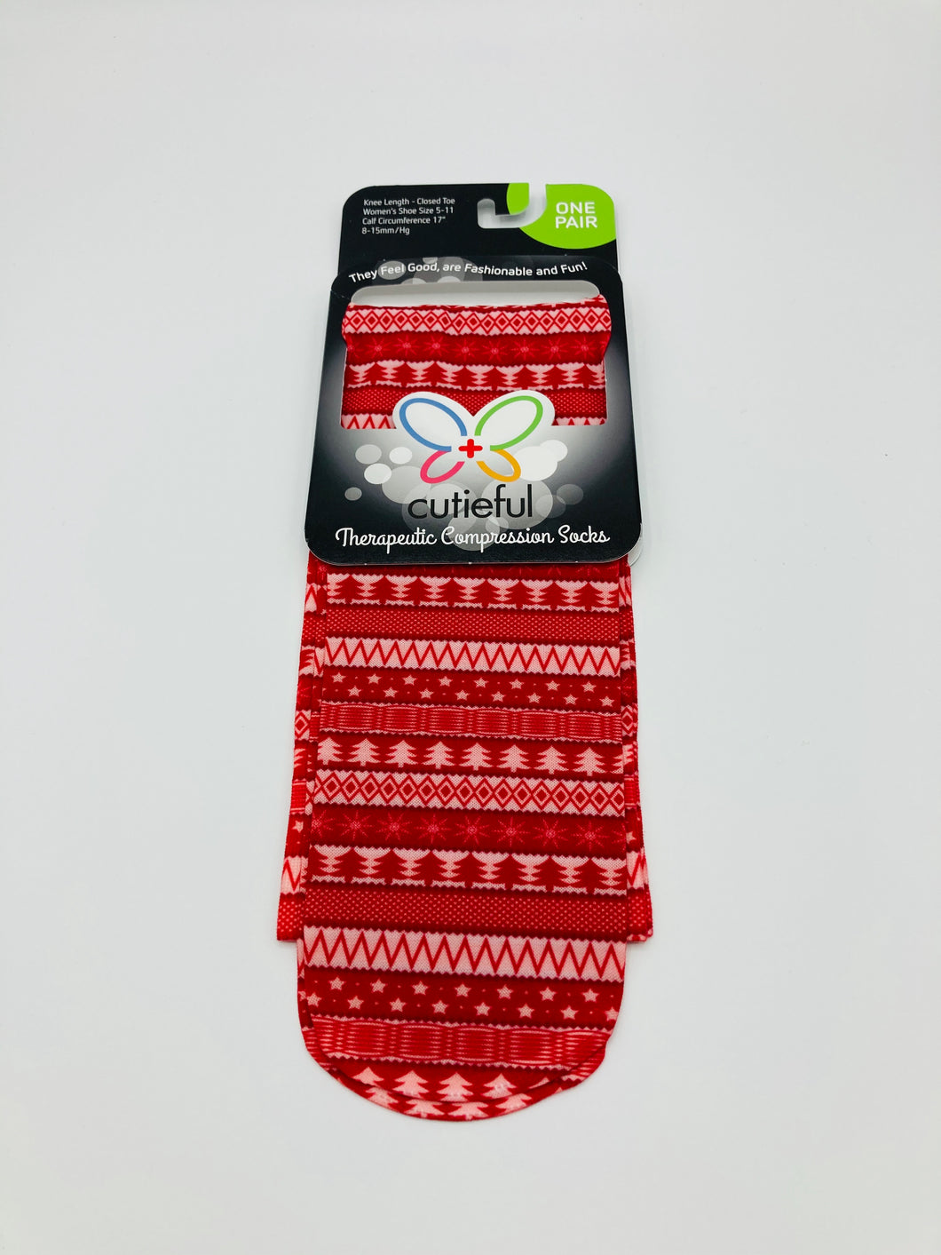 8-15 mmHg Sheer Compression Socks -  Red Winter