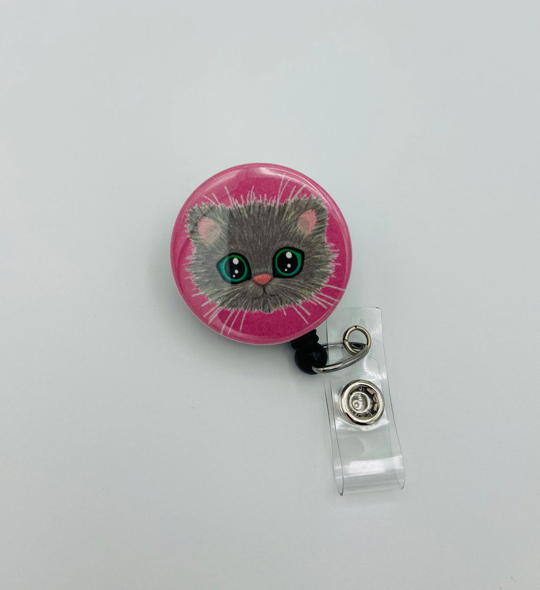 Retractable Badge Holder - Kitten