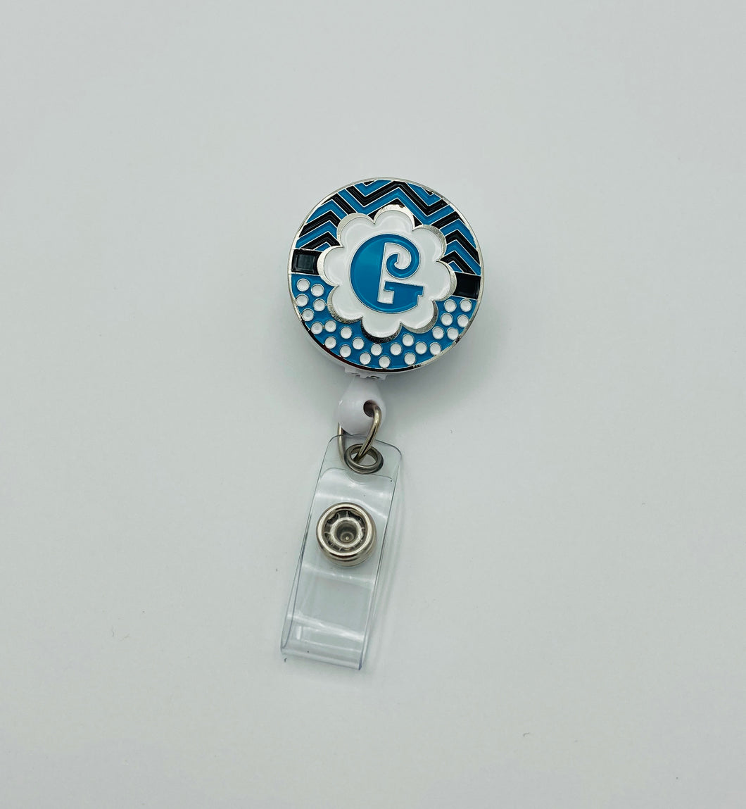 Retractable Enamel Badge Holder - Letter G