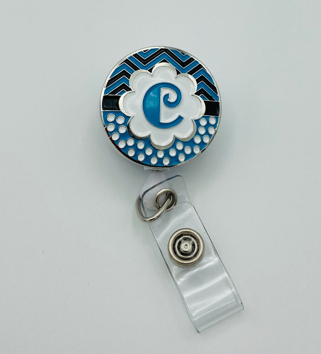 Retractable Enamel Badge Holder - Letter C