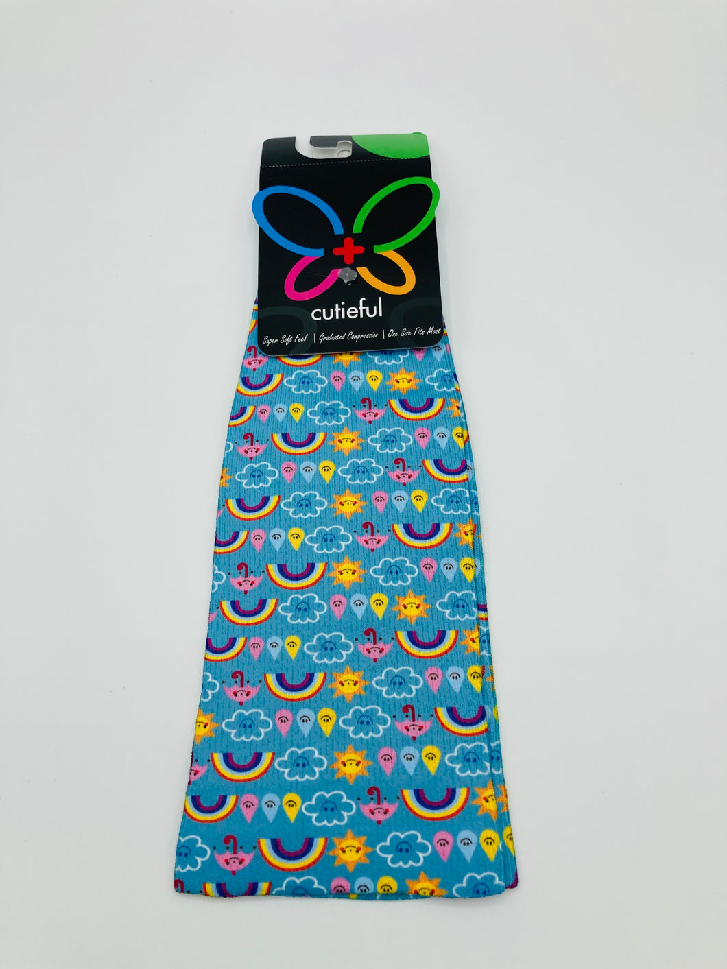 10-18 mmHg Printed Compression Socks - Happy Weather