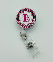 Load image into Gallery viewer, Retractable Enamel Badge Holder - Letter B
